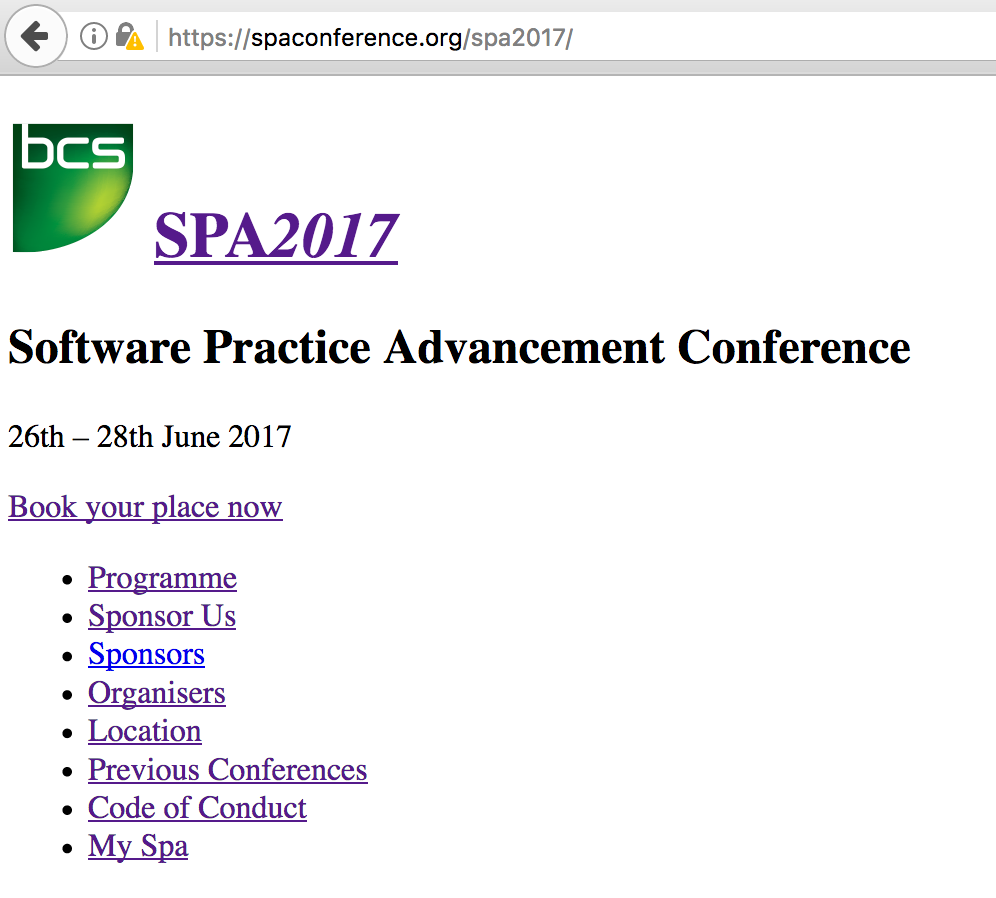 SPA homepage with no CSS