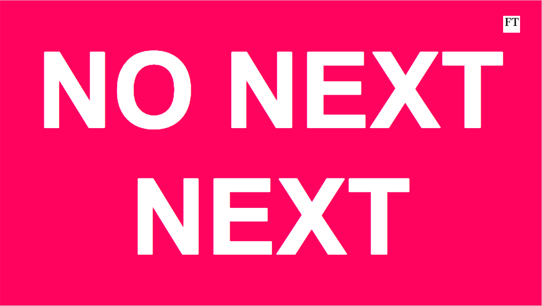 NO NEXT NEXT on a pink background