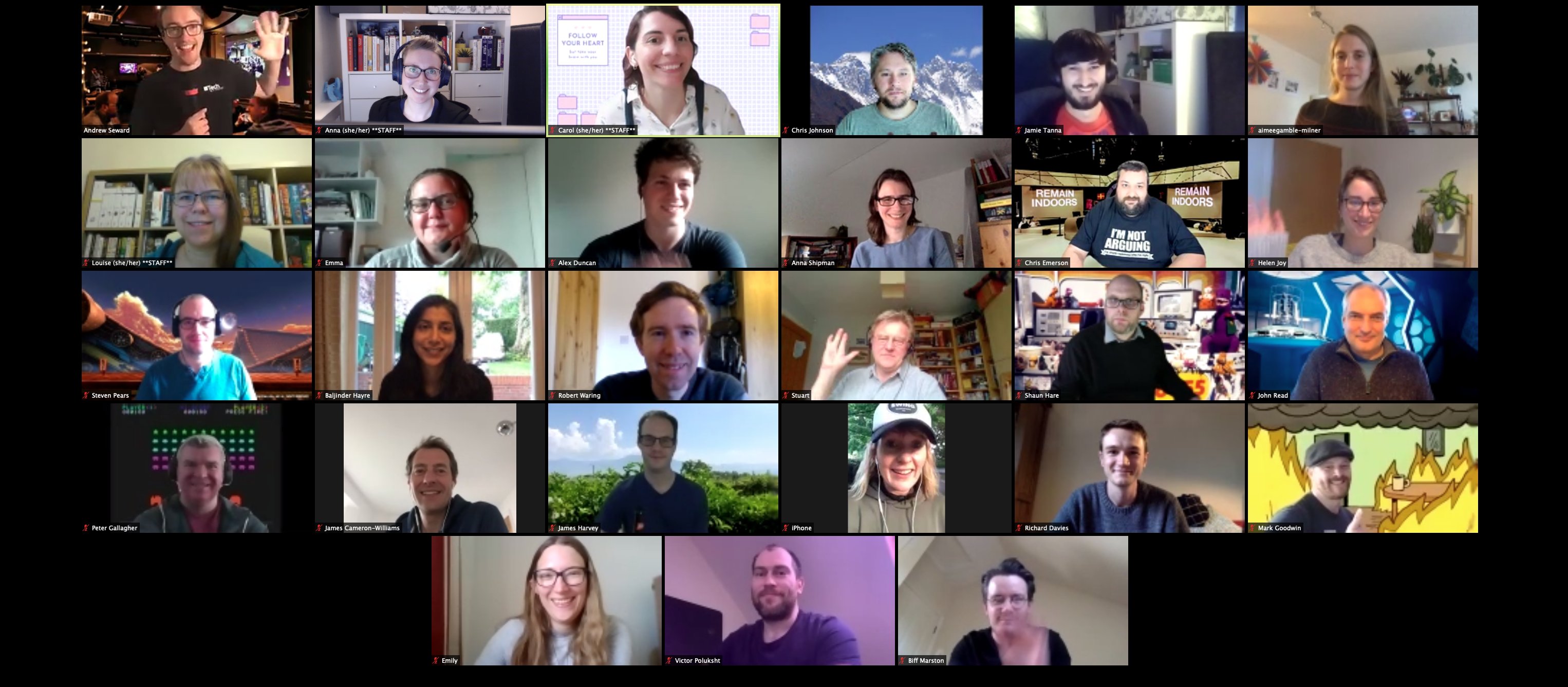 Screenshot of some Tech Nottingham participants on a Zoom call